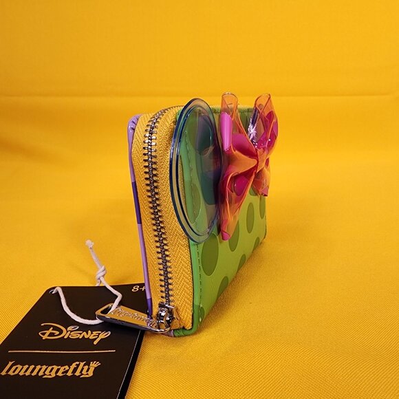 Loungefly Disney Minnie Mouse Jelly Color Block Polka Dot Zip Wallet NEW - Picture 4 of 13